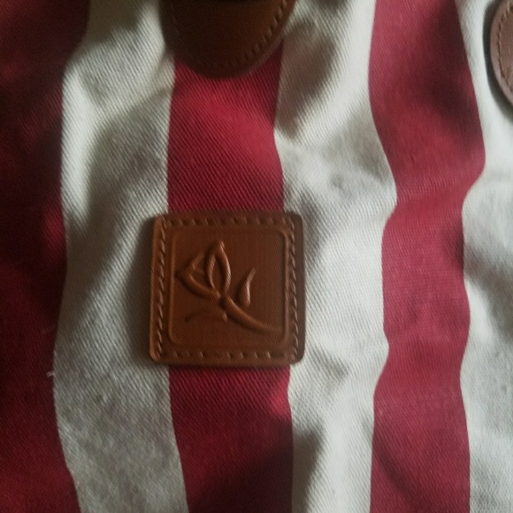 White /red stripe vintage handbag - Picture 2 of 4